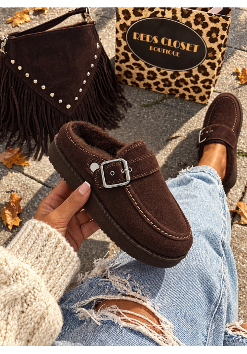 SNUG STAR PREMIUM FAUX FUR CLOG - CHOCOLATE